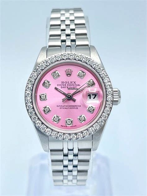 rolex pink lady|Rolex with pink diamonds.